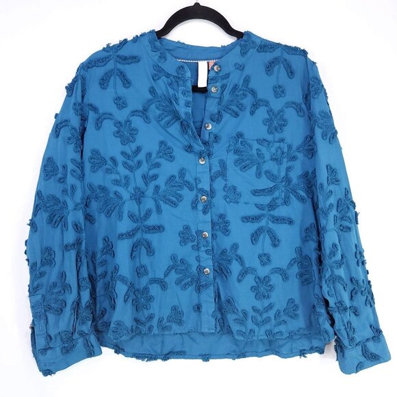 Anthropologie Pilcro  Whitney Textured Trapeze Button Down Size Small Jacquard - Picture 2 of 11